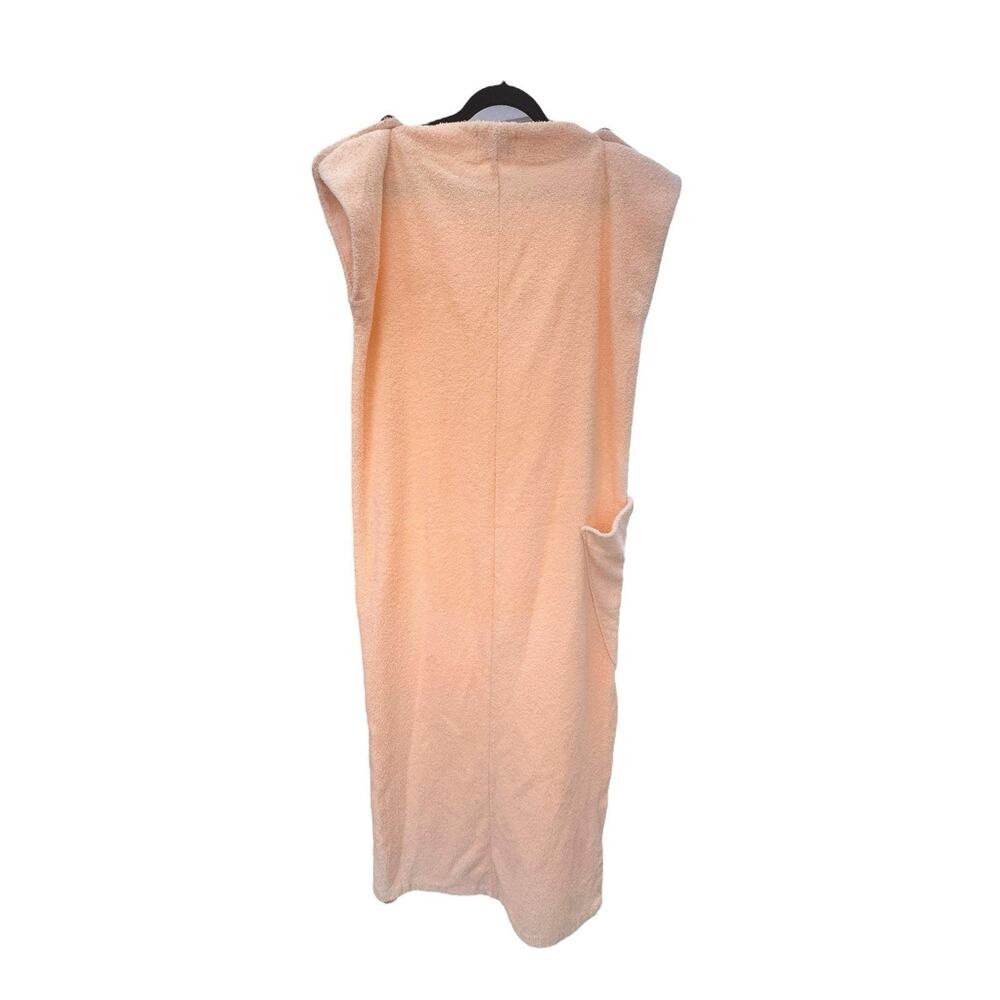 Pierre Cardin 60s 70s Terrycloth Towel Maxi Dress MCM Vtg Sheath Chic Sz M